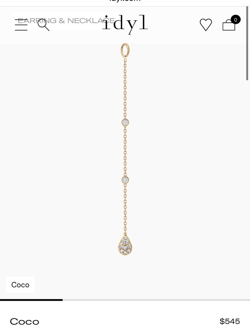 idyl Coco Gold Teardrop Dangle (earring OR necklace!)